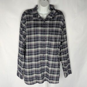 Wind River Womens Casual Black and Gray Button Down Shirt XXL